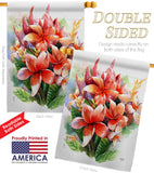 Warm Plumeria Bouquet - Floral Spring Vertical Impressions Decorative Flags HG104128 Made In USA