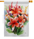 Warm Plumeria Bouquet - Floral Spring Vertical Impressions Decorative Flags HG104128 Made In USA