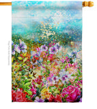 Blossom Garden - Floral Spring Vertical Impressions Decorative Flags HG104132 Made In USA