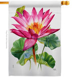 Lotus - Floral Garden Friends Vertical Impressions Decorative Flags HG104150 Made In USA