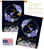 Welcome S Initial - Floral Spring Vertical Impressions Decorative Flags HG130253 Made In USA