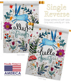 Hello Spring - Floral Garden Friends Vertical Impressions Decorative Flags HG130334 Made In USA