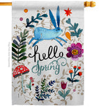 Hello Spring - Floral Garden Friends Vertical Impressions Decorative Flags HG130334 Made In USA