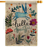 Hello Spring - Floral Garden Friends Vertical Impressions Decorative Flags HG130334 Made In USA