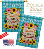 Welcome Family and Friends - Floral Spring Vertical Impressions Decorative Flags HG137033 Made In USA