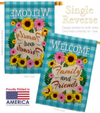 Welcome Family and Friends - Floral Spring Vertical Impressions Decorative Flags HG137033 Made In USA