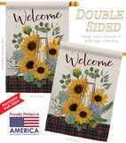 Welcome Sunflower - Floral Spring Vertical Impressions Decorative Flags HG137282 Made In USA