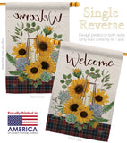 Welcome Sunflower - Floral Spring Vertical Impressions Decorative Flags HG137282 Made In USA