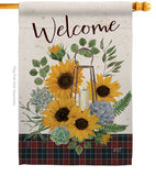 Welcome Sunflower - Floral Spring Vertical Impressions Decorative Flags HG137282 Made In USA