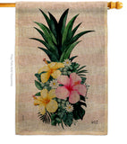 Tropical Pineapple - Floral Spring Vertical Impressions Decorative Flags HG137565 Made In USA