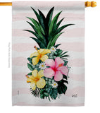 Tropical Pineapple - Floral Spring Vertical Impressions Decorative Flags HG137565 Made In USA