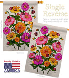 Ladybug Bouquet - Floral Garden Friends Vertical Impressions Decorative Flags HG190163 Made In USA