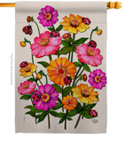 Ladybug Bouquet - Floral Garden Friends Vertical Impressions Decorative Flags HG190163 Made In USA