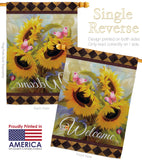 Welcome Sunflower Spring - Floral Spring Vertical Impressions Decorative Flags HG191022 Made In USA