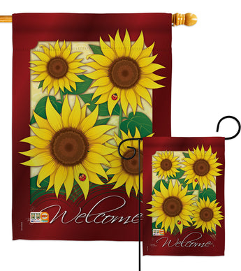 Welcome Sunflowers - Floral Spring Vertical Impressions Decorative Flags HG104067 Made In USA