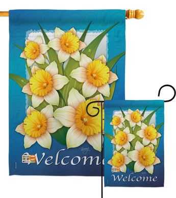 Daffodils - Floral Spring Vertical Impressions Decorative Flags HG104070 Made In USA