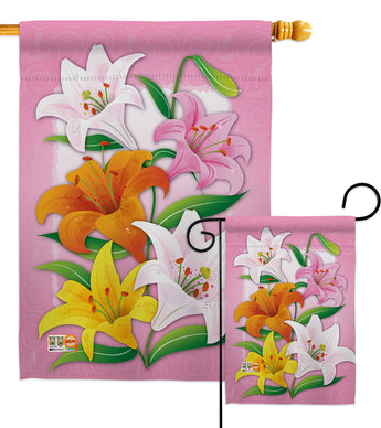 Lilies - Floral Spring Vertical Impressions Decorative Flags HG104075 Made In USA