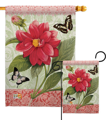 Double Dahlia - Floral Spring Vertical Impressions Decorative Flags HG104080 Made In USA