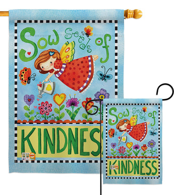 Sow Seeds of Kindness - Floral Spring Vertical Impressions Decorative Flags HG104088 Made In USA