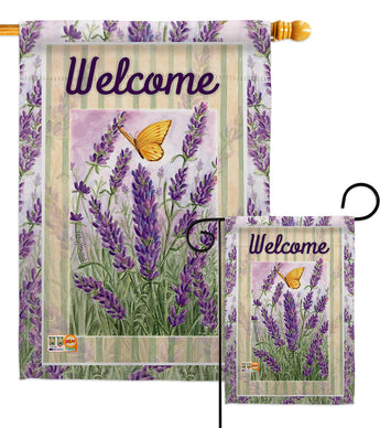 Lavender - Floral Spring Vertical Impressions Decorative Flags HG104090 Made In USA