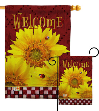 Golden Sunflowers - Floral Spring Vertical Impressions Decorative Flags HG104098 Made In USA