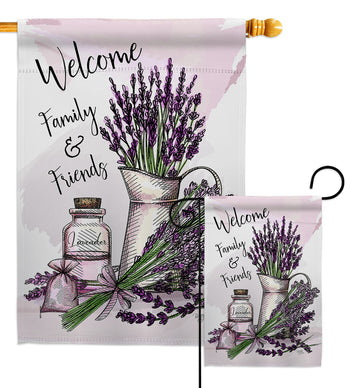 Lavender Welcome - Floral Spring Vertical Impressions Decorative Flags HG104106 Made In USA