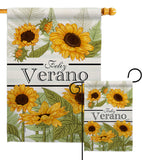 Feliz Verano - Floral Spring Vertical Impressions Decorative Flags HG104108 Made In USA