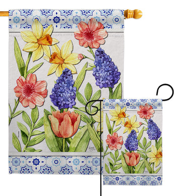 Spring Floral - Floral Spring Vertical Impressions Decorative Flags HG104112 Made In USA