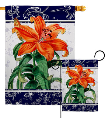 Orange Lilies - Floral Spring Vertical Impressions Decorative Flags HG104113 Made In USA