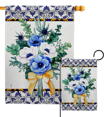 Baby Blue Bouquet - Floral Spring Vertical Impressions Decorative Flags HG104116 Made In USA