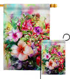 Bright Hibiscus - Floral Spring Vertical Impressions Decorative Flags HG104125 Made In USA