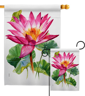 Lotus - Floral Garden Friends Vertical Impressions Decorative Flags HG104150 Made In USA