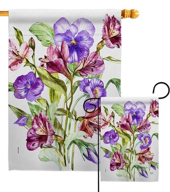 Alpine Violet Bouquet - Floral Garden Friends Vertical Impressions Decorative Flags HG104151 Made In USA