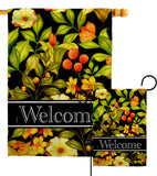 Yellow Welcome Floral - Floral Garden Friends Vertical Impressions Decorative Flags HG120011 Made In USA
