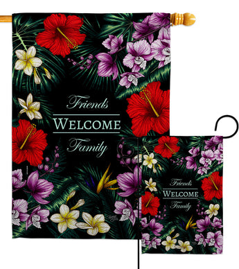 Tropical Bouquet - Floral Garden Friends Vertical Impressions Decorative Flags HG120258 Made In USA