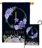 Welcome J Initial - Floral Spring Vertical Impressions Decorative Flags HG130244 Made In USA