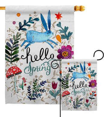 Hello Spring - Floral Garden Friends Vertical Impressions Decorative Flags HG130334 Made In USA