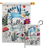 Hello Spring - Floral Garden Friends Vertical Impressions Decorative Flags HG130334 Made In USA