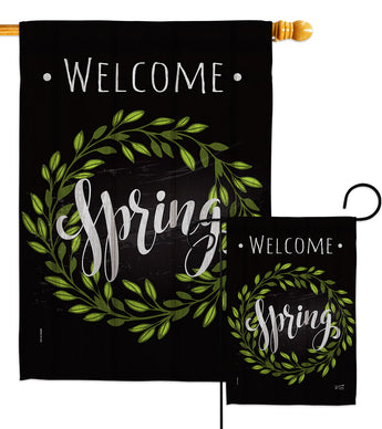 Spring Wreath - Floral Spring Vertical Impressions Decorative Flags HG137438 Made In USA