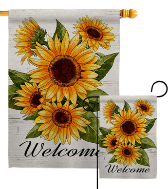 Happiness Sunflowers - Floral Spring Vertical Impressions Decorative Flags HG137597 Made In USA