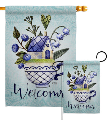 Sweet Home Blue - Floral Spring Vertical Impressions Decorative Flags HG137598 Made In USA