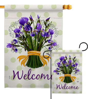 Iris Bouquet - Floral Spring Vertical Impressions Decorative Flags HG192450 Made In USA