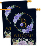 Welcome B Initial - Floral Spring Vertical Impressions Decorative Flags HG130236 Made In USA