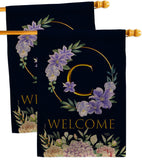 Welcome C Initial - Floral Spring Vertical Impressions Decorative Flags HG130237 Made In USA