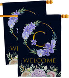 Welcome C Initial - Floral Spring Vertical Impressions Decorative Flags HG130237 Made In USA