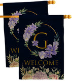 Welcome G Initial - Floral Spring Vertical Impressions Decorative Flags HG130241 Made In USA