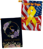 Welcome S Initial - Floral Spring Vertical Impressions Decorative Flags HG130253 Made In USA