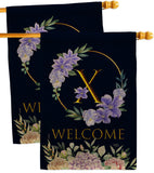 Welcome X Initial - Floral Spring Vertical Impressions Decorative Flags HG130258 Made In USA