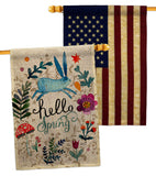 Hello Spring - Floral Garden Friends Vertical Impressions Decorative Flags HG130334 Made In USA