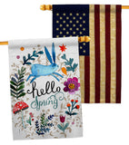 Hello Spring - Floral Garden Friends Vertical Impressions Decorative Flags HG130334 Made In USA